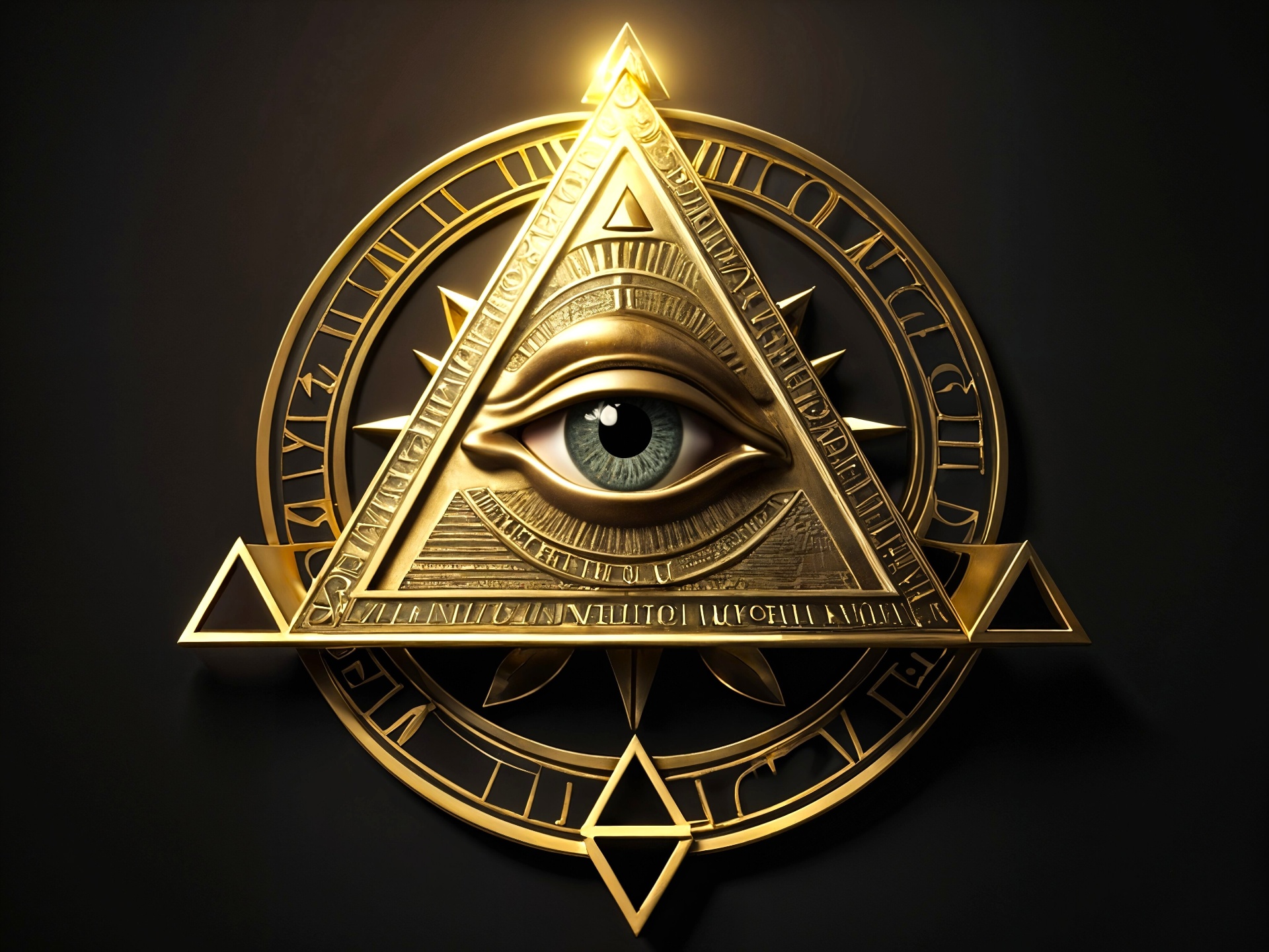 God Mind eye pyramid emblem